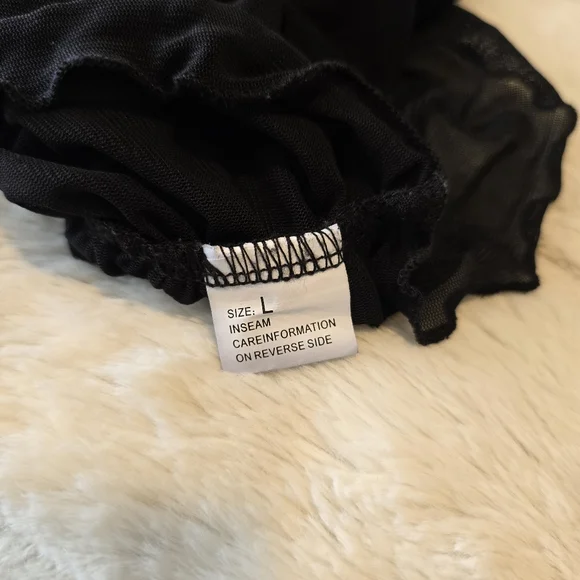 Shein Elegant Black Sheer Women's Top L - Picture 4 of 4